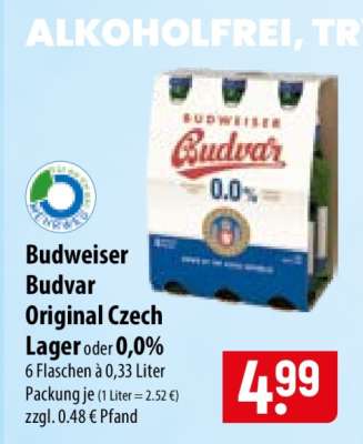 Budweiser Budvar Original Czech Lager 0,0%
