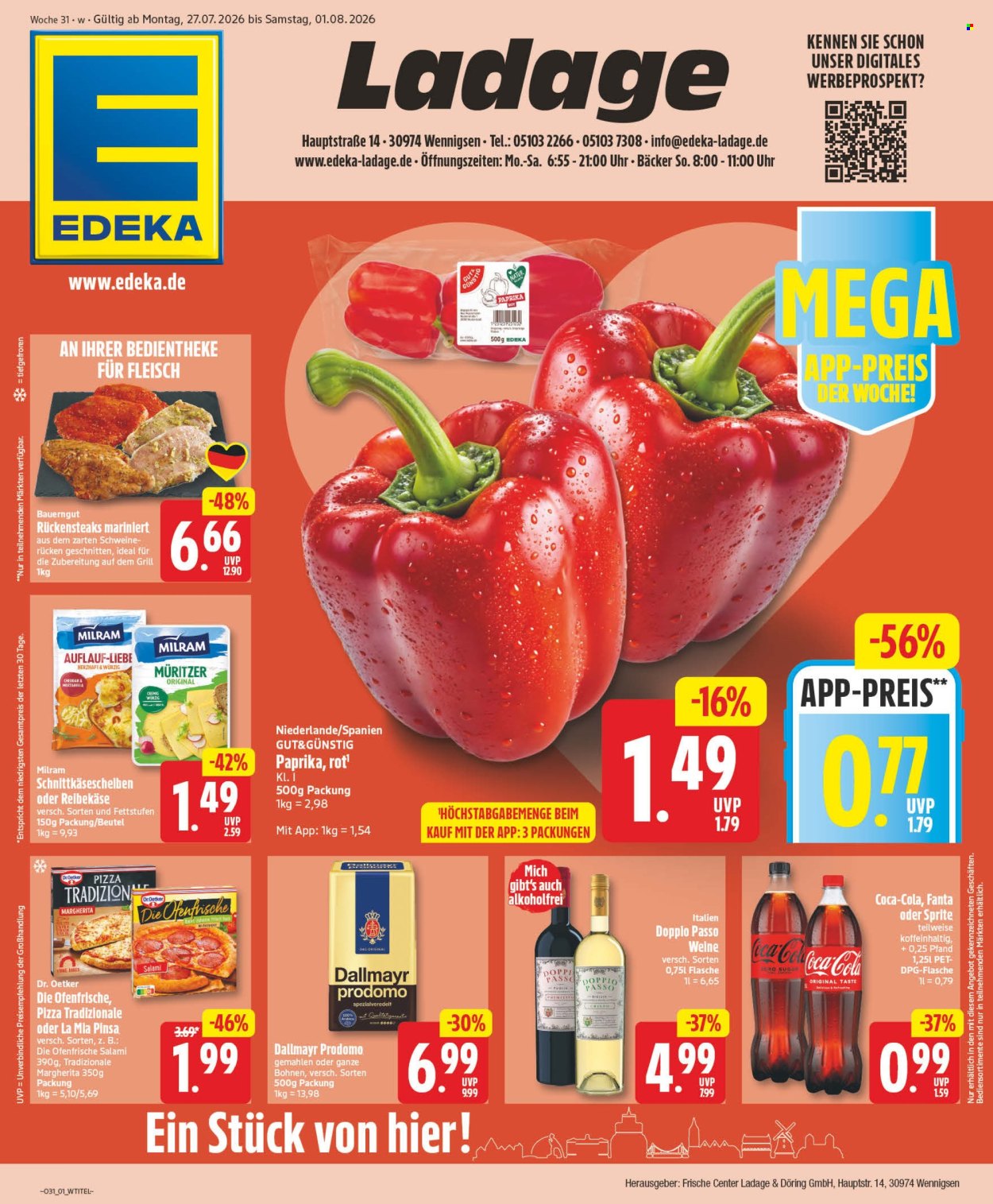 Leták Edeka - 27.7.2026 - 1.8.2026. Strana 1