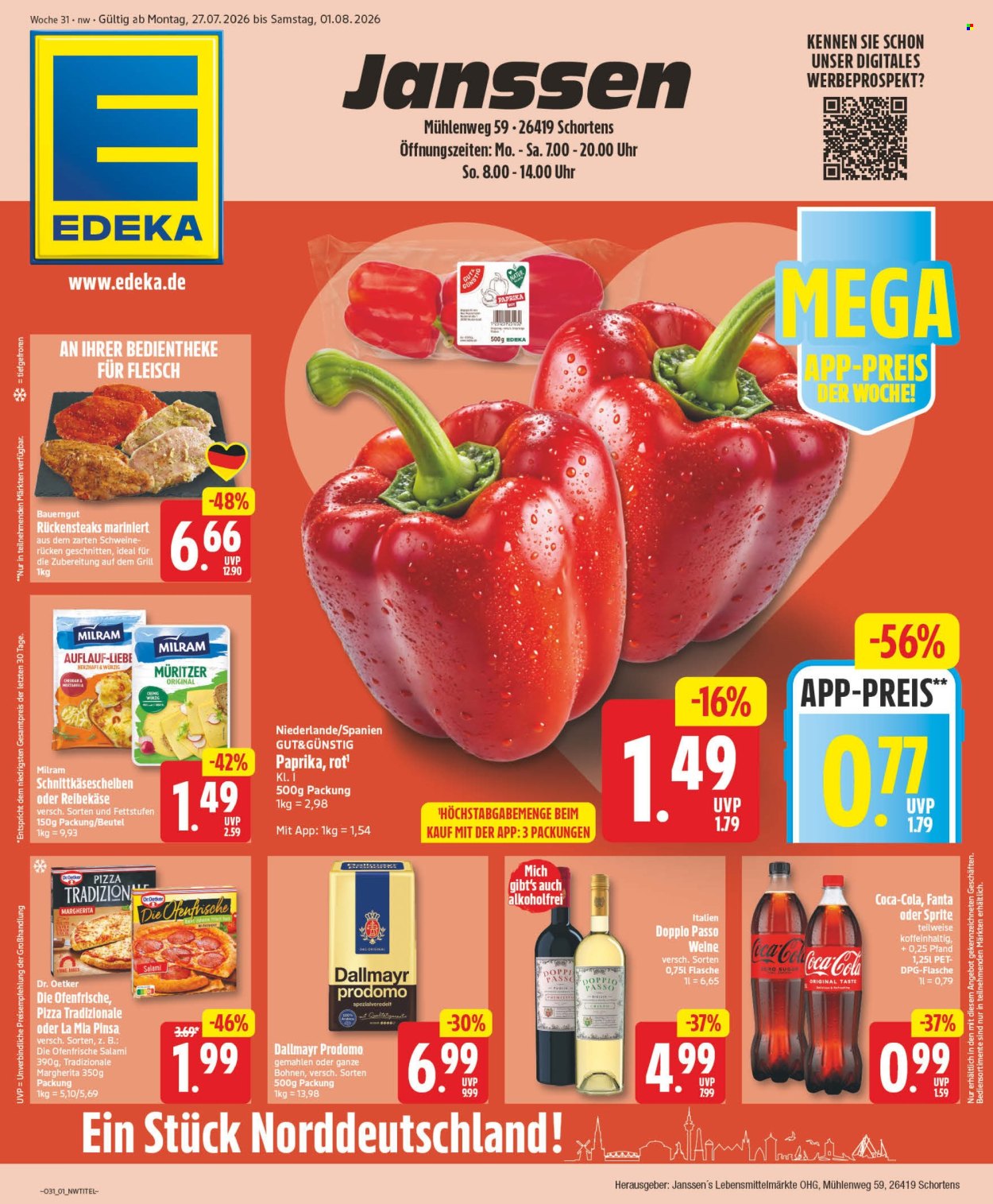 Leták Edeka - 27.7.2026 - 1.8.2026. Strana 1