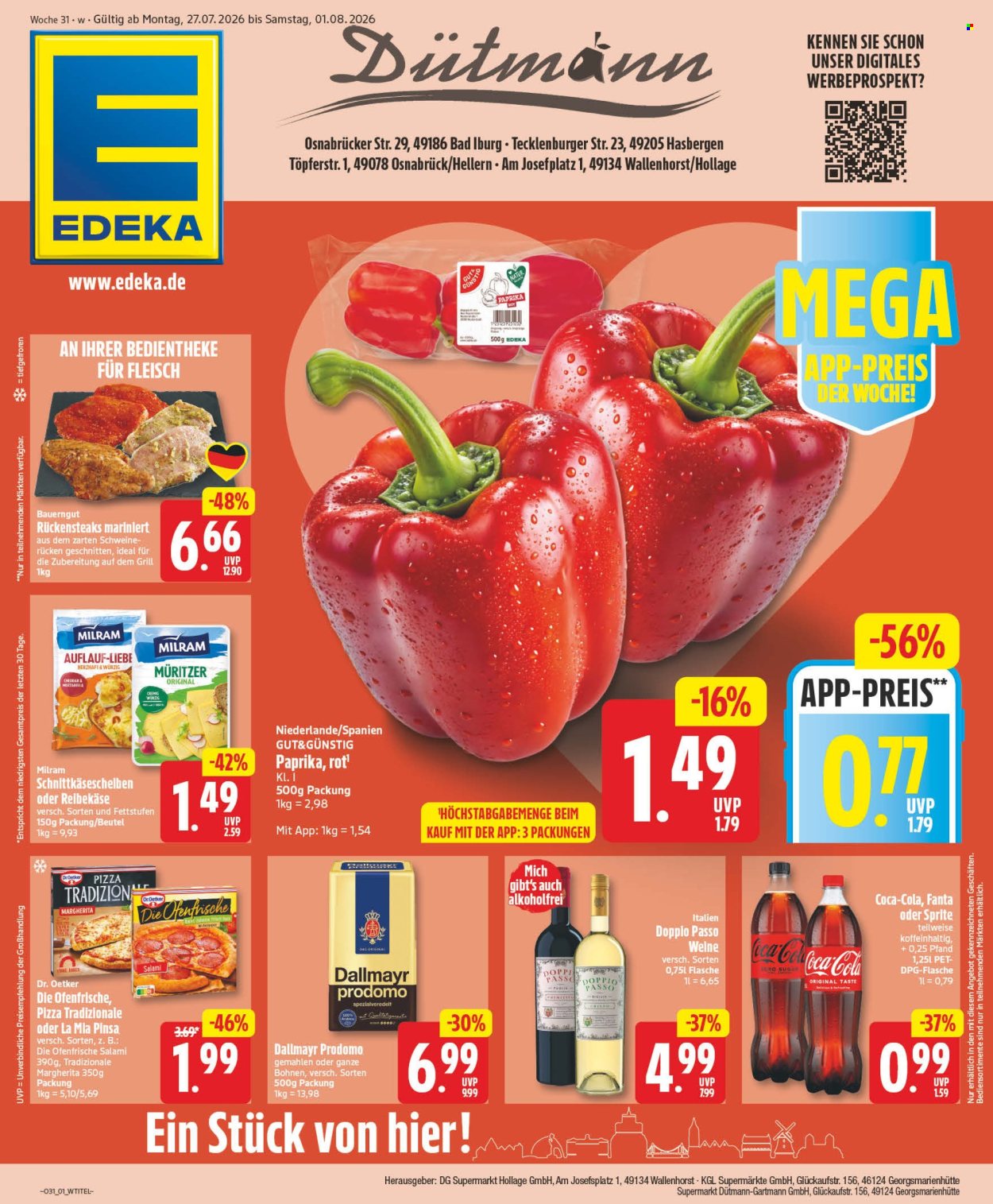 Leták Edeka - 27.7.2026 - 1.8.2026. Strana 1