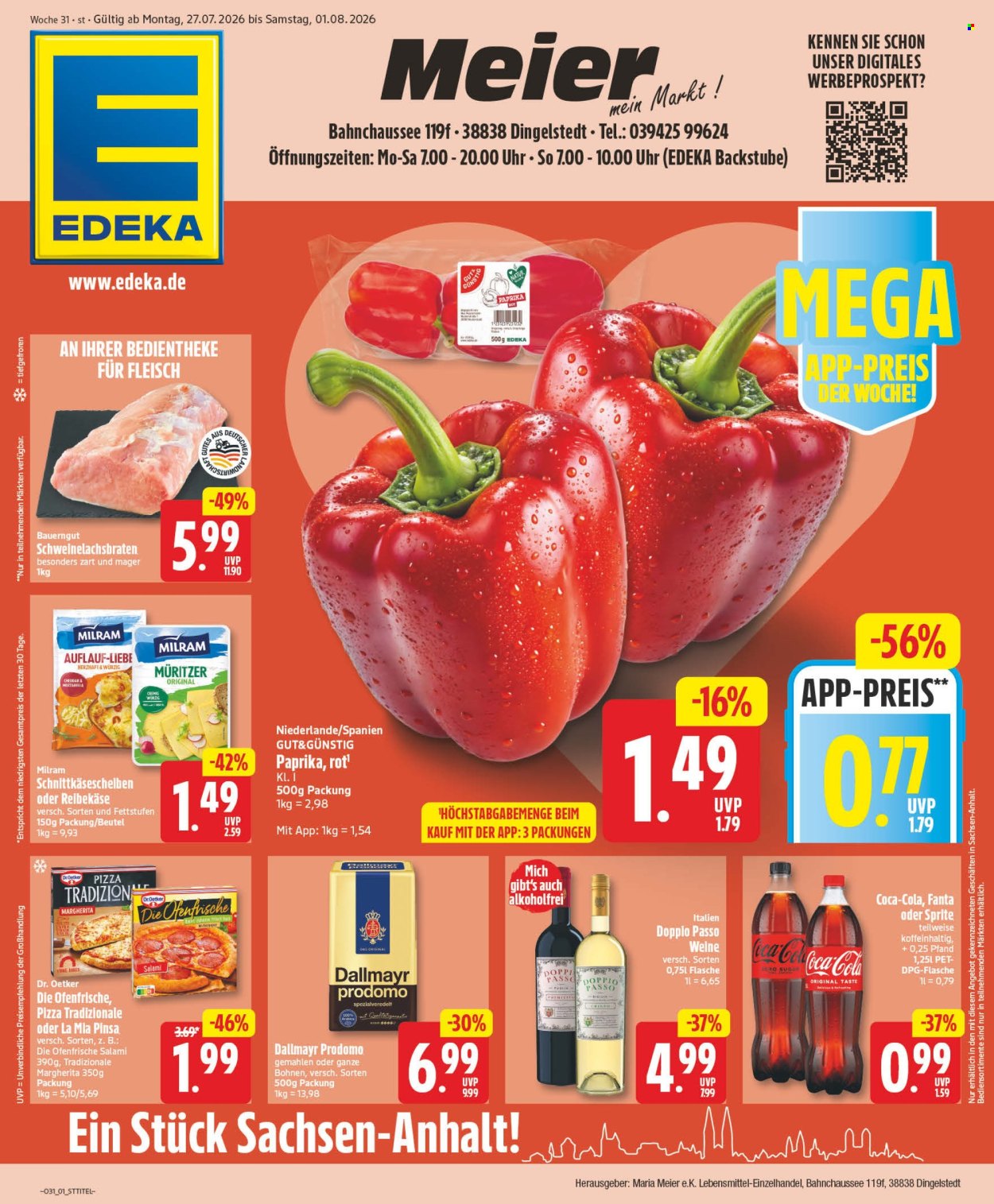 Leták Edeka - 27.7.2026 - 1.8.2026. Strana 1