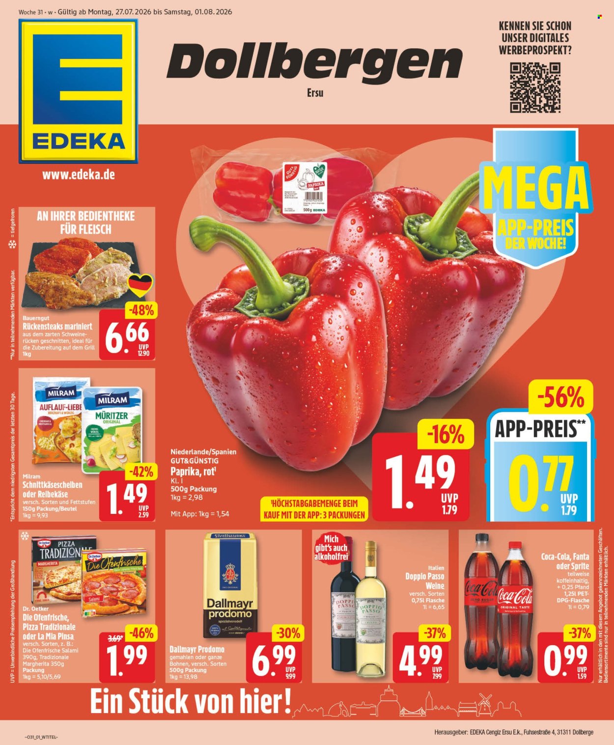 Leták Edeka - 27.7.2026 - 1.8.2026. Strana 1