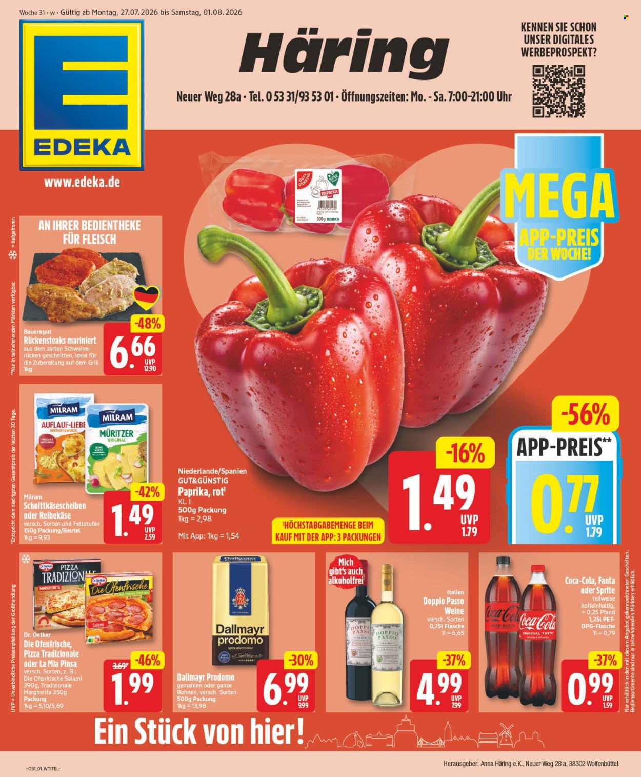 Leták Edeka - 27.7.2026 - 1.8.2026. Strana 1