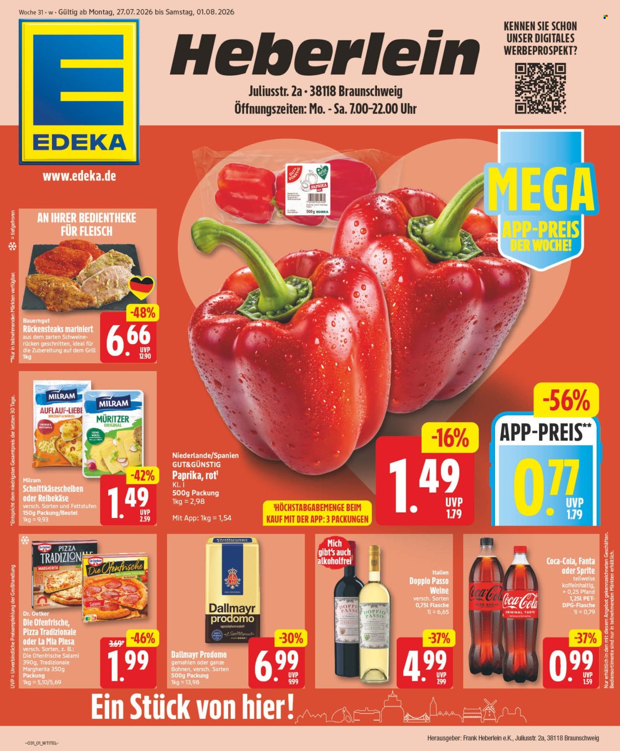 Leták Edeka - 27.7.2026 - 1.8.2026. Strana 1