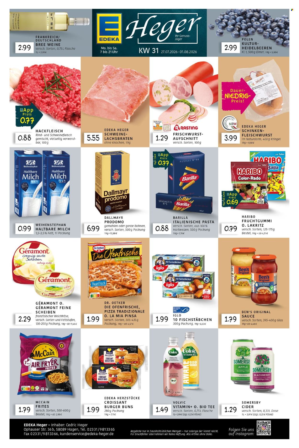 Leták Edeka - 27.7.2026 - 1.8.2026. Strana 1