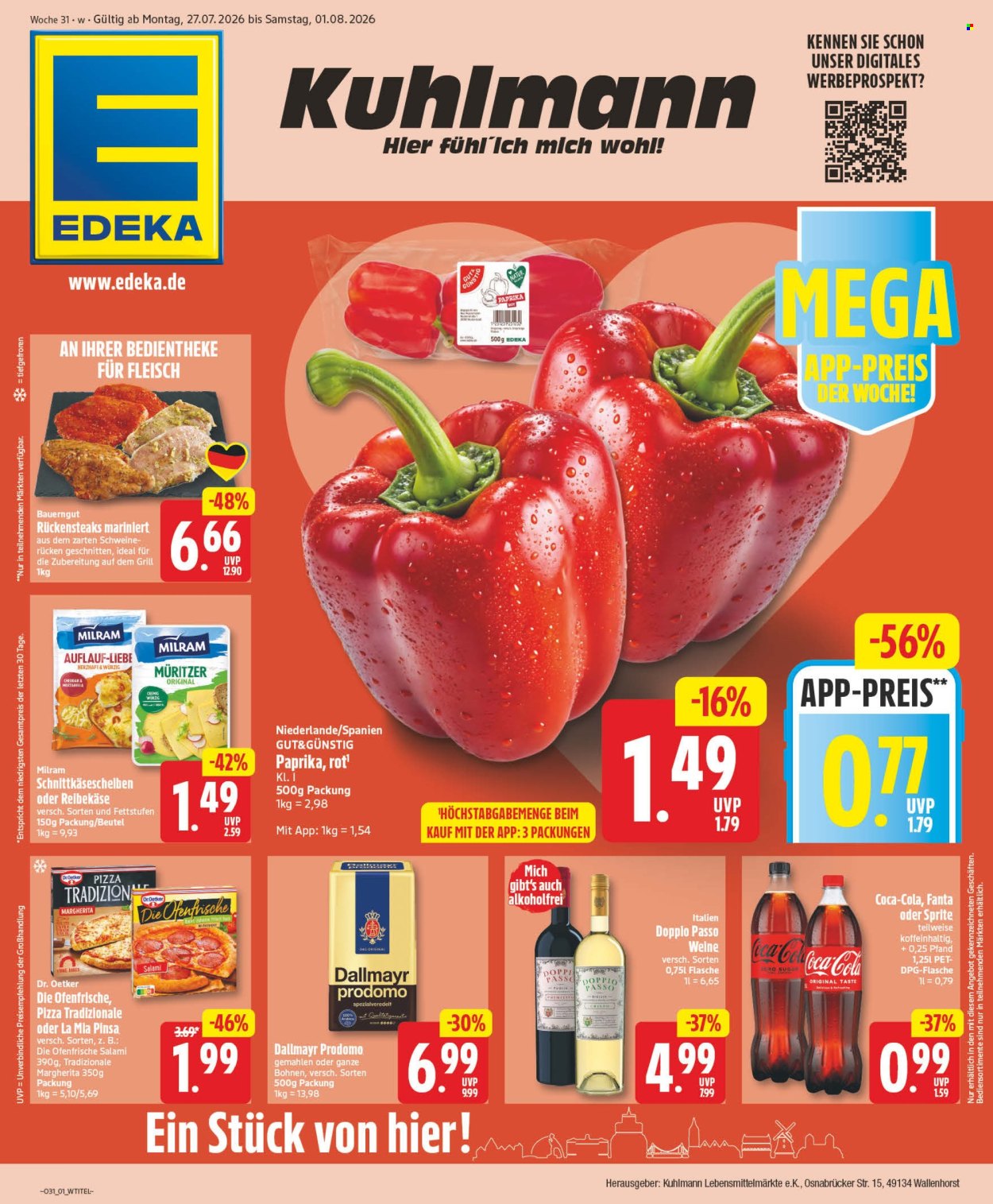 Leták Edeka - 27.7.2026 - 1.8.2026. Strana 1