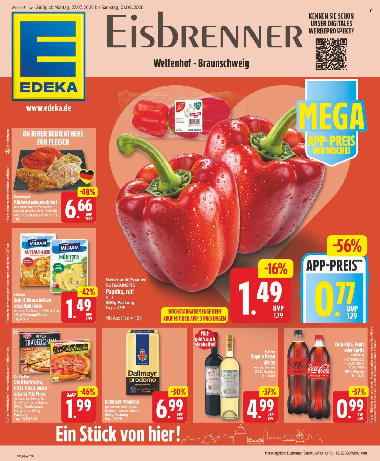 Leták Edeka - 27.7.2026 - 1.8.2026. Strana 1