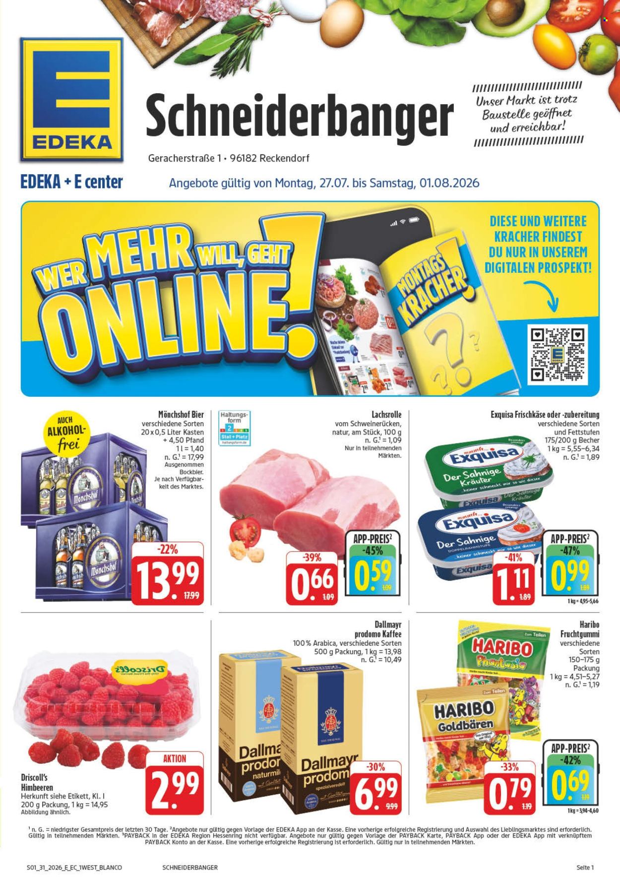 Leták Edeka - 27.7.2026 - 1.8.2026. Strana 1