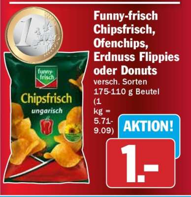 Funny-frisch Chipsfrisch, Ofenchips, Erdnuss Flippies oder Donuts