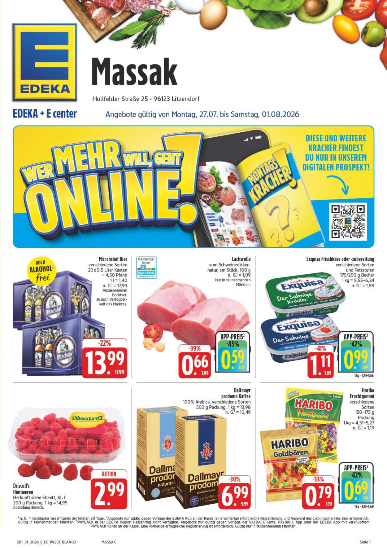 Leták Edeka - 27.7.2026 - 1.8.2026. Strana 1