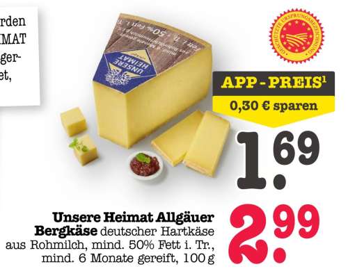 Unsere Heimat Allgäuer Bergkäse