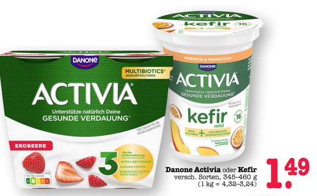 Danone Activia oder Kefir