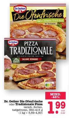 Dr. Oetker Die Ofenfrische oder Tradizionale Pizza