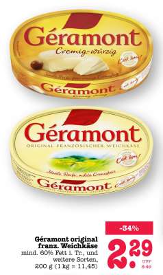 Géramont original franz. Weichkäse