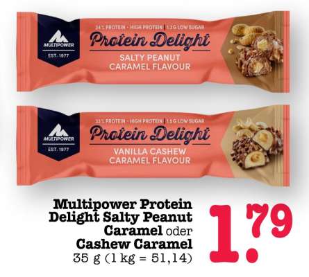 Multipower Protein Delight Salty Peanut Caramel oder Cashew Caramel