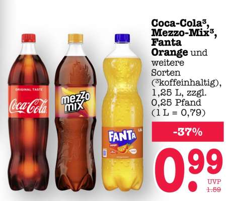 Coca-Cola³, Mezzo-Mix³, Fanta Orange