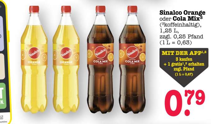 Sinalco Orange oder Cola-Mix