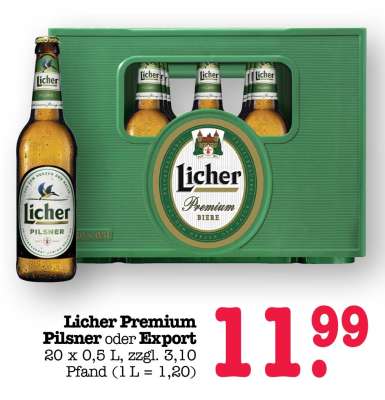 Licher Premium Pilsner oder Export