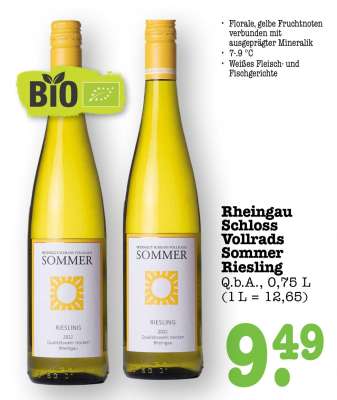 Rheingau Schloss Vollrads Sommer Riesling