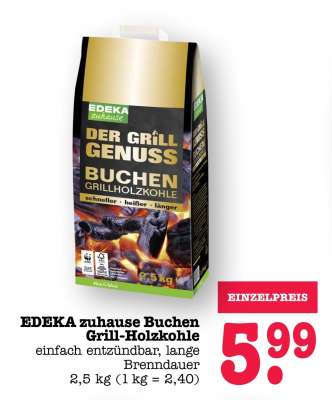 EDEKA zuhause Buchen Grill-Holzkohle