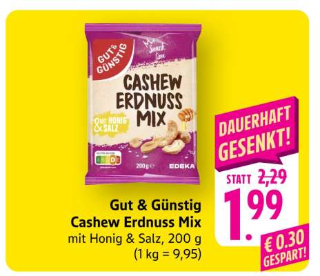 Gut & Günstig Cashew Erdnuss Mix