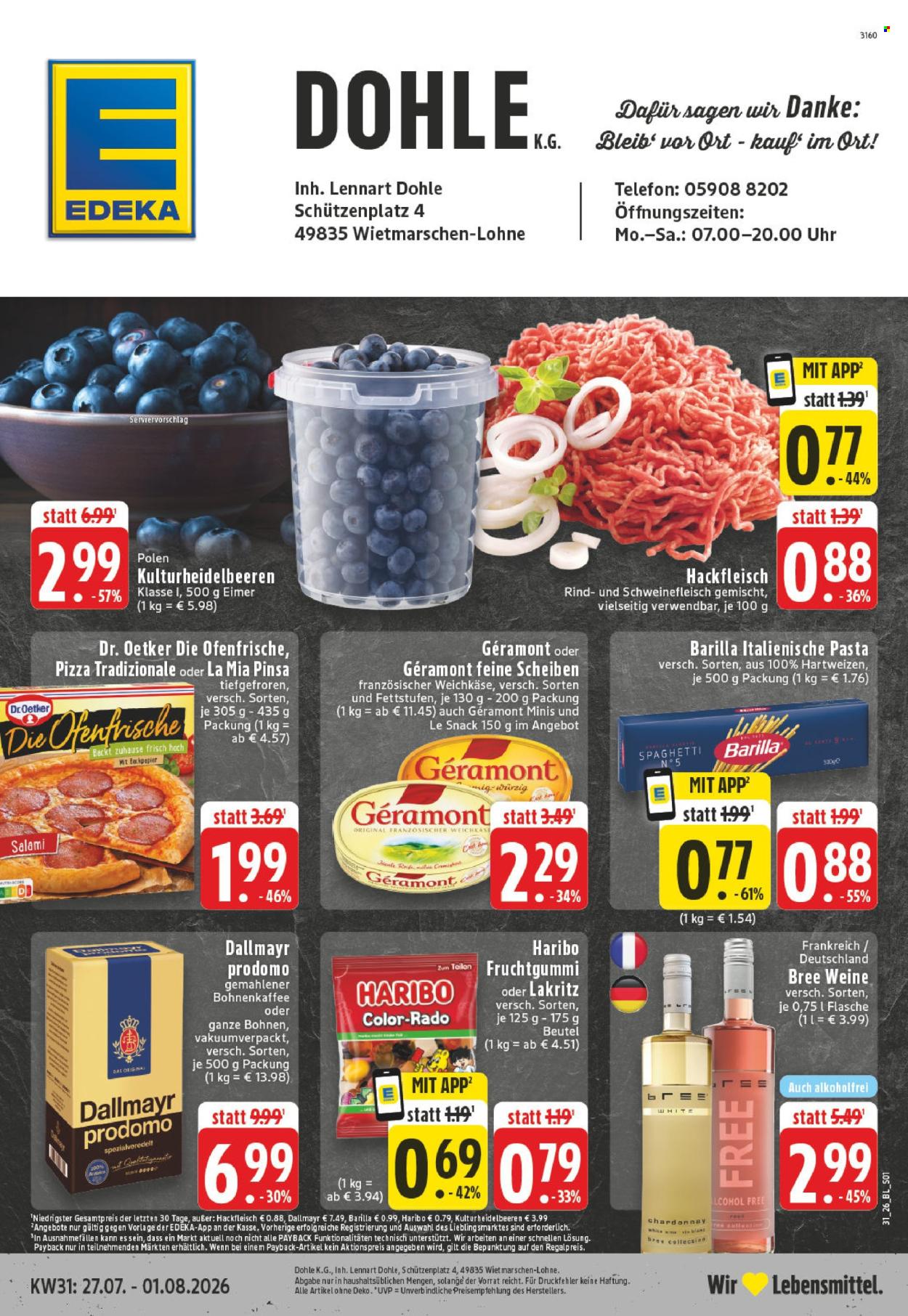Leták Edeka - 27.7.2026 - 1.8.2026. Strana 1