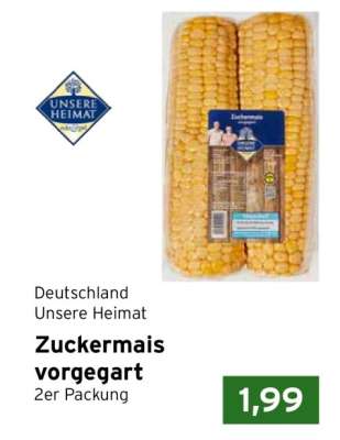 Zuckermais vorgegart
