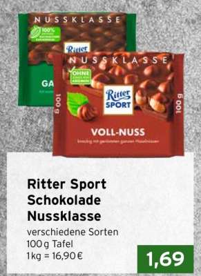 Ritter Sport Schokolade Nussklasse