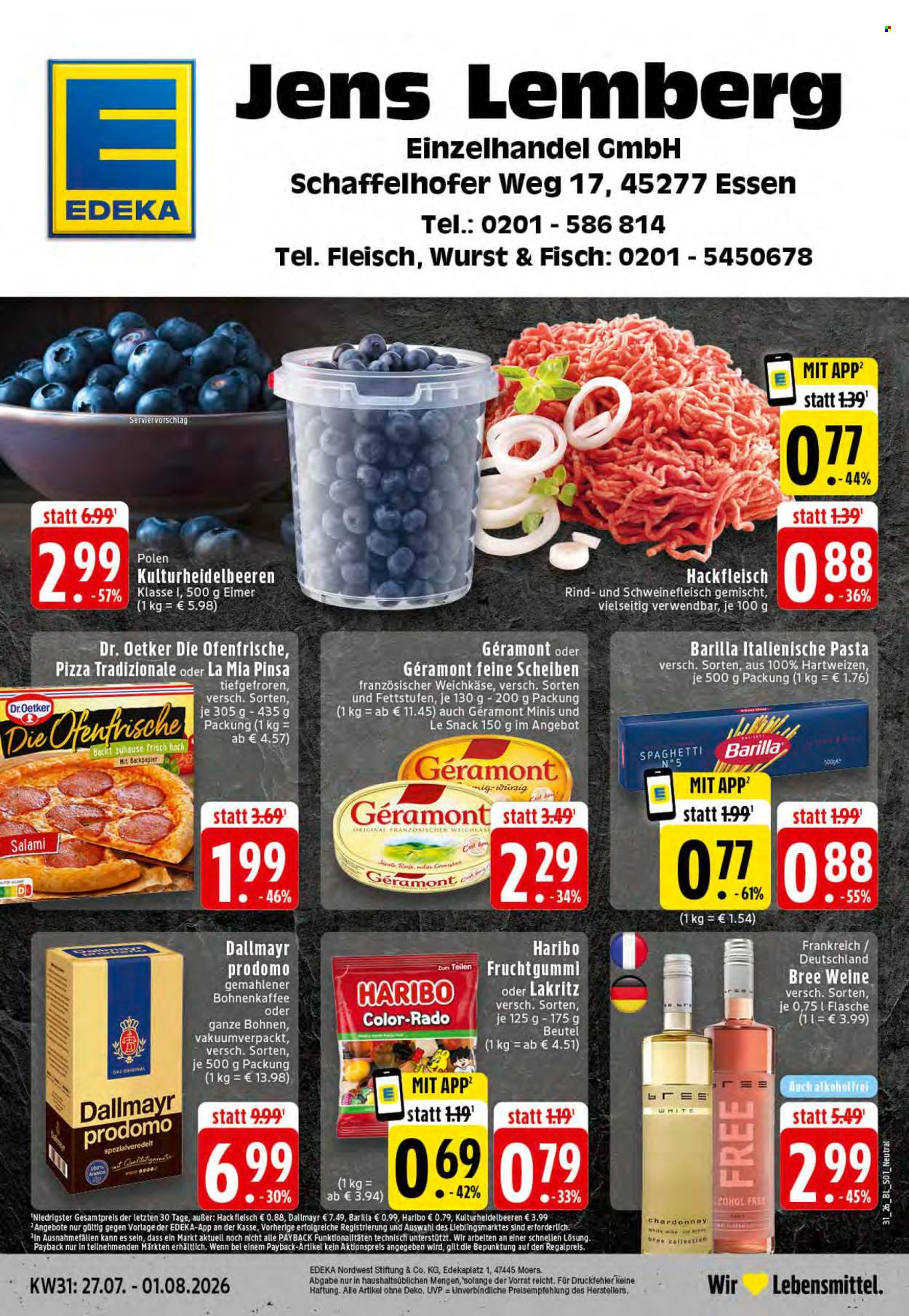Leták Edeka - 27.7.2026 - 1.8.2026. Strana 1