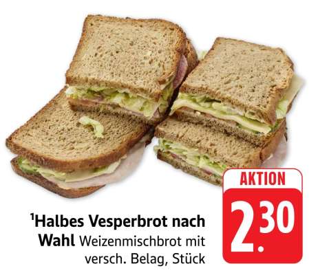 Halbes Vesperbrot nach Wahl