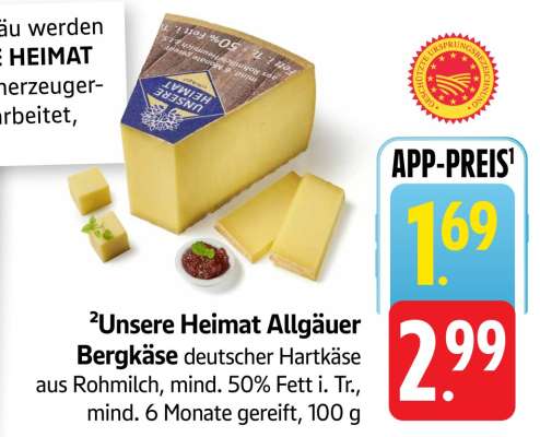 Unsere Heimat Allgäuer Bergkäse
