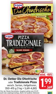 Dr. Oetker Die Ofenfrische oder Tradizionale Pizza