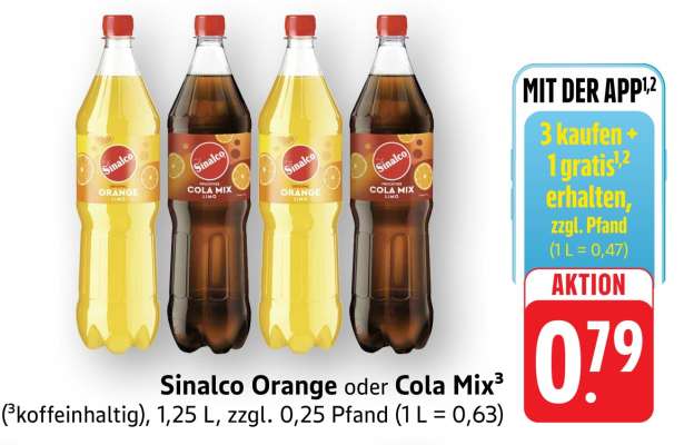 Sinalco Orange oder Cola-Mix