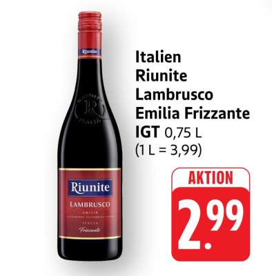 Riunite Lambrusco Emilia Frizzante IGT