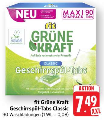 fit Grüne Kraft Geschirrspül-Tabs Classic
