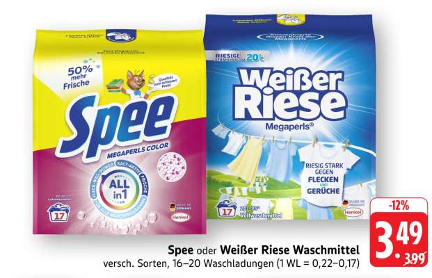 Spee oder Weißer Riese Waschmittel
