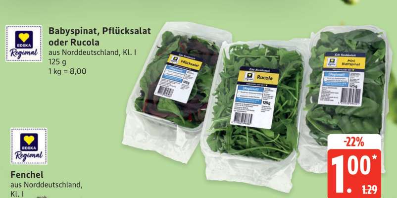 Babyspinat, Pflücksalat oder Rucola