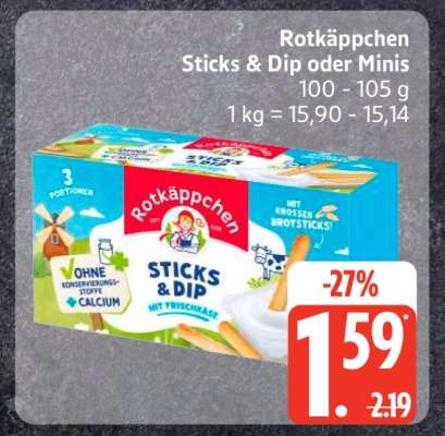 Rotkäppchen Sticks & Dip oder Minis
