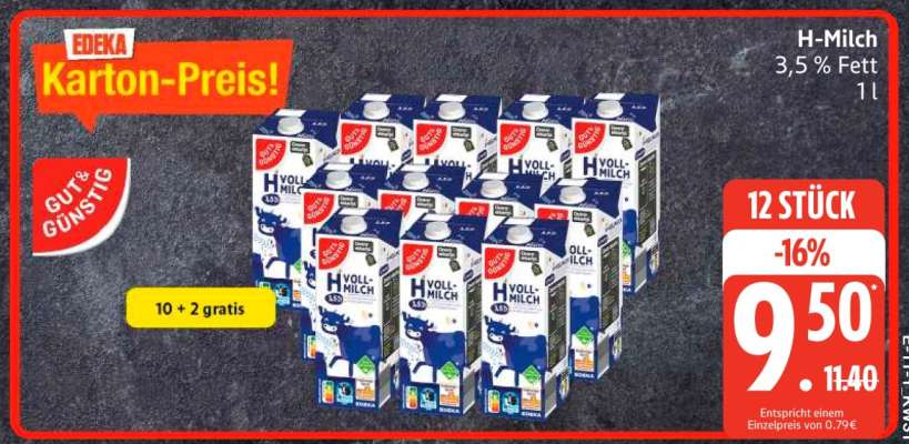 H-Milch 3,5% Fett 1l