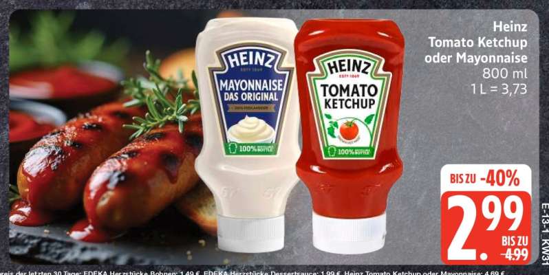 Heinz Tomato Ketchup oder Mayonnaise