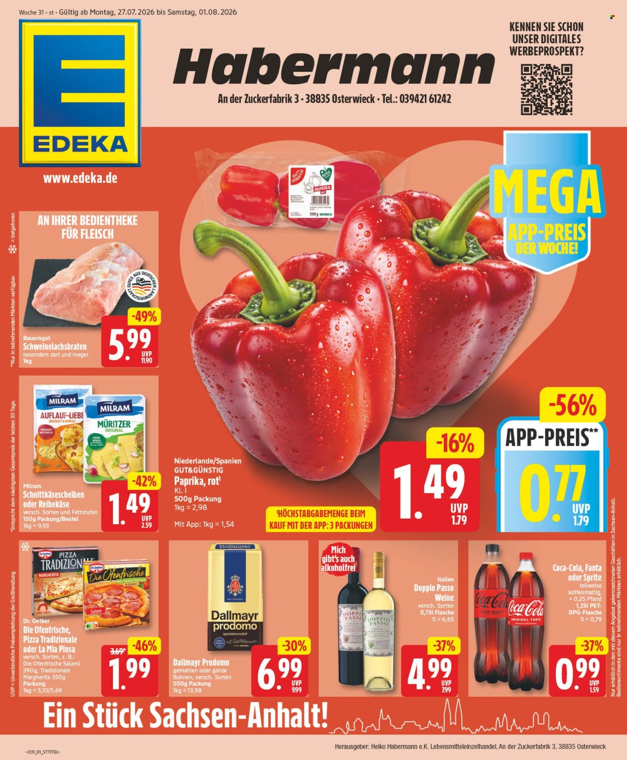 Leták Edeka - 27.7.2026 - 1.8.2026. Strana 1