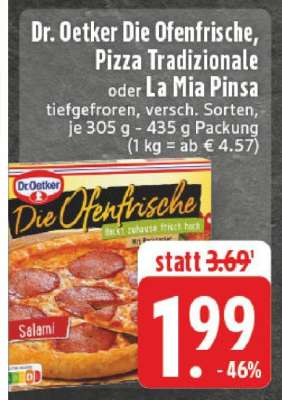 Dr. Oetker Die Ofenfrische, Pizza Tradizionale oder La Mia Pinsa