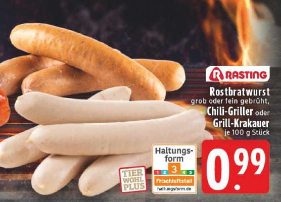 Rasting Rostbratwurst
