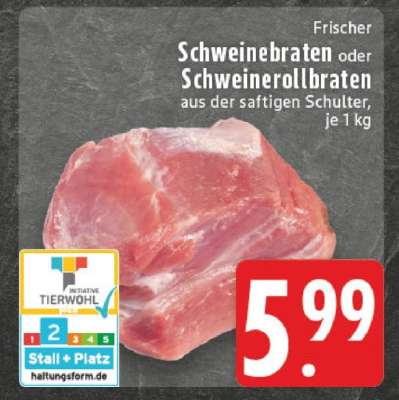 Frischer Schweinebraten oder Schweinerollbraten