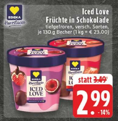 Edeka Herzstücke Iced Love Früchte in Schokolade