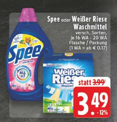 Spee oder Weißer Riese Waschmittel