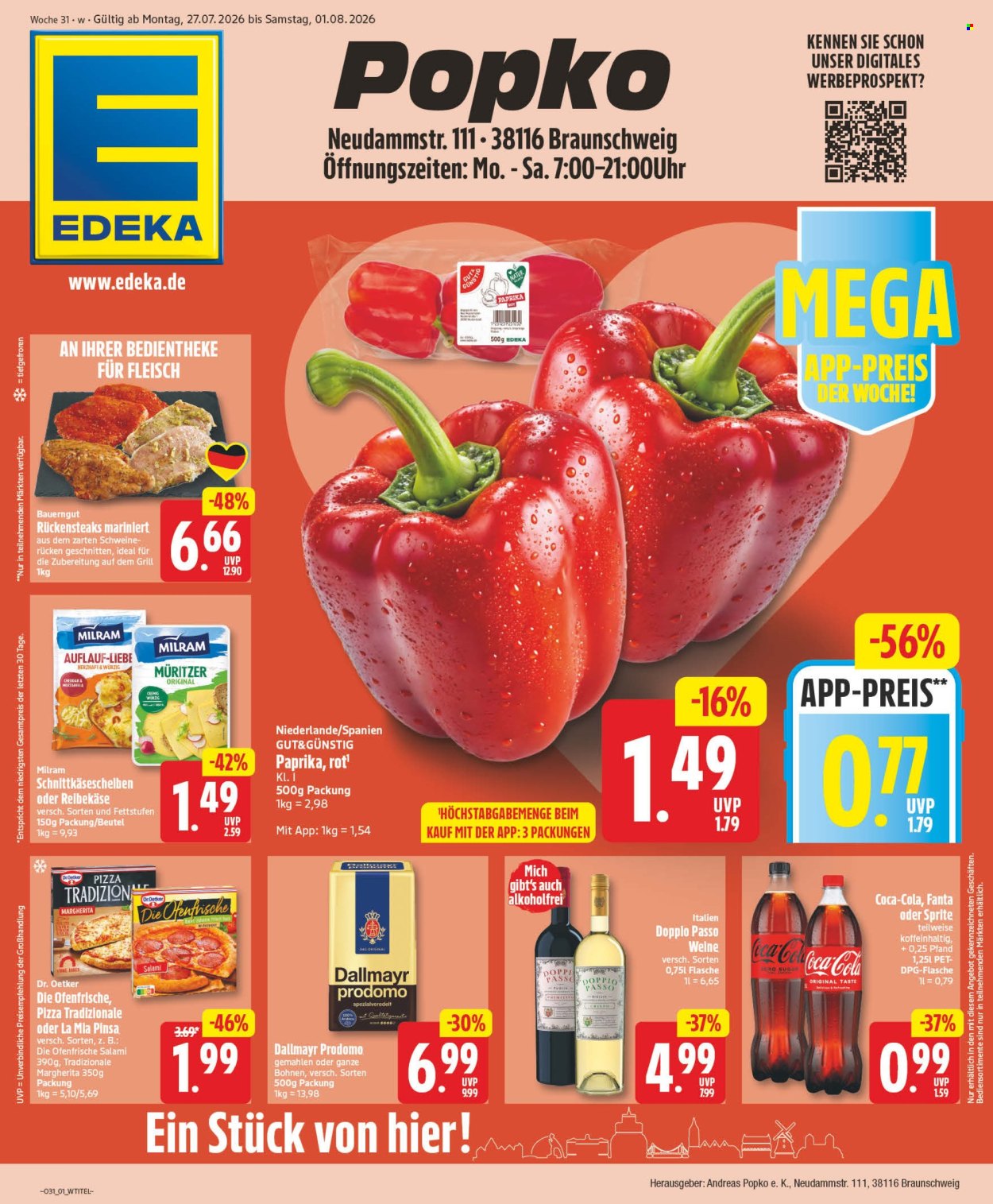 Leták Edeka - 27.7.2026 - 1.8.2026. Strana 1