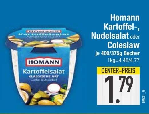 Homann Kartoffel-, Nudelsalat oder Coleslaw