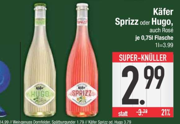 Käfer Sprizz oder Hugo