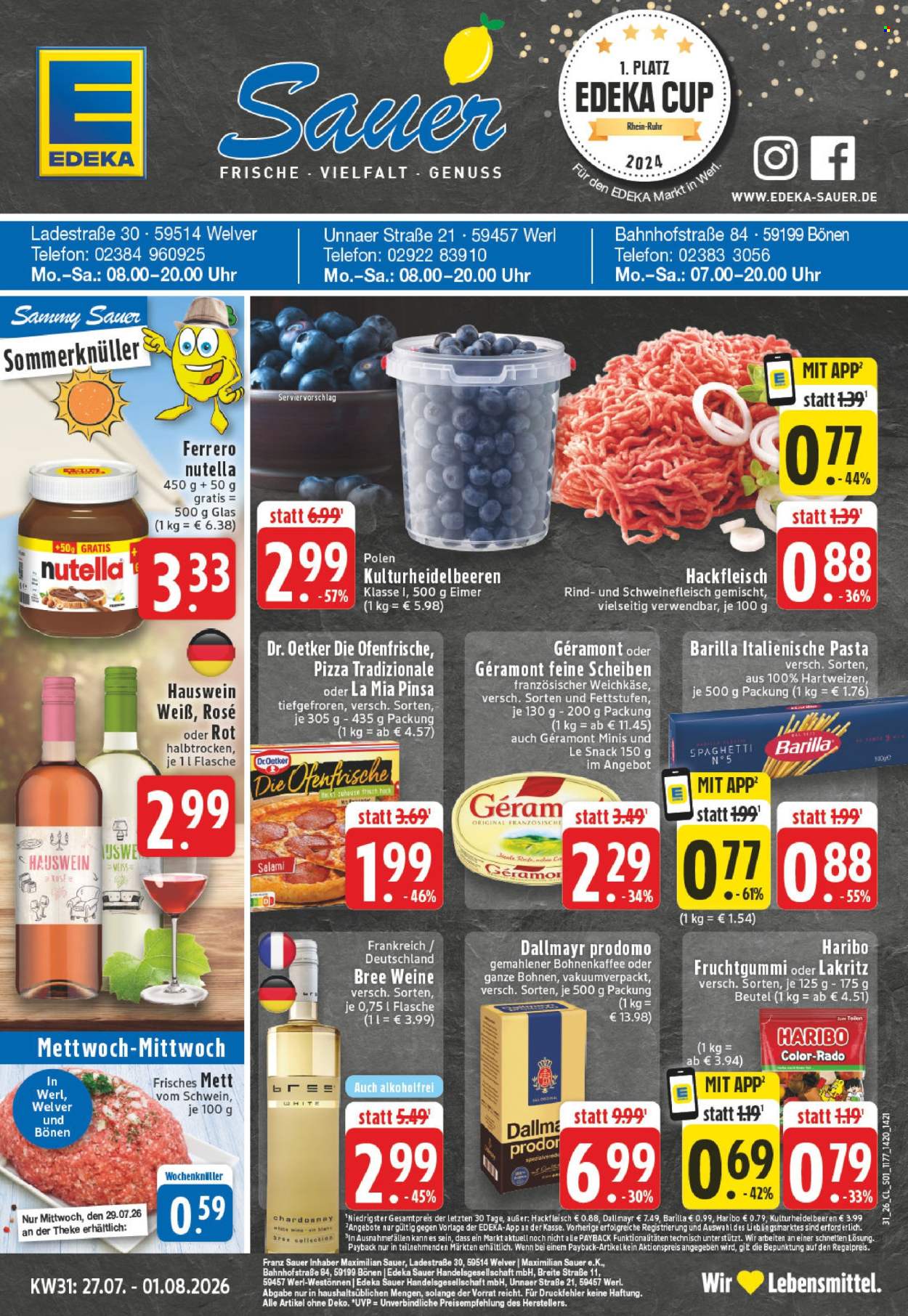 Leták Edeka - 27.7.2026 - 1.8.2026. Strana 1